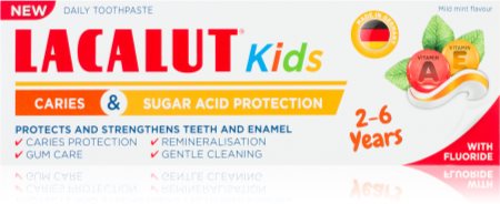 Lacalut Kids Caries and Sugar Acid Protection детска паста за зъби