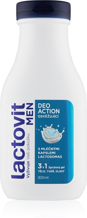 Lactovit Deo Action душ-гел за мъже 3 в 1
