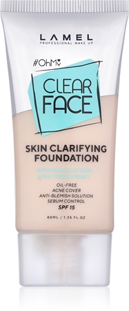 LAMEL OhMy Clear Face fond de ten cu acoperire ridicată pentru pielea problematică și grasă