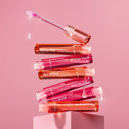 LAMEL All in One Lip Tinted Plumping Oil Tinted Lip Oil for maximum volume
