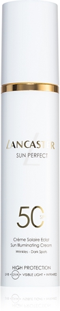 Lancaster Sun Perfect Sun Illuminating Cream SPF 50 creme de dia iluminador contra rugas e manchas escuras