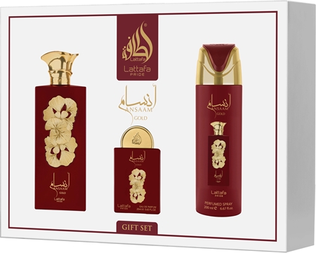lattafa ansaam gold woda perfumowana 100 ml   zestaw  