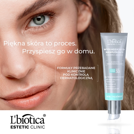 L’biotica Estetic Clinic Acid Treatment nawilżający krem ochronny o działaniu wygładzającym