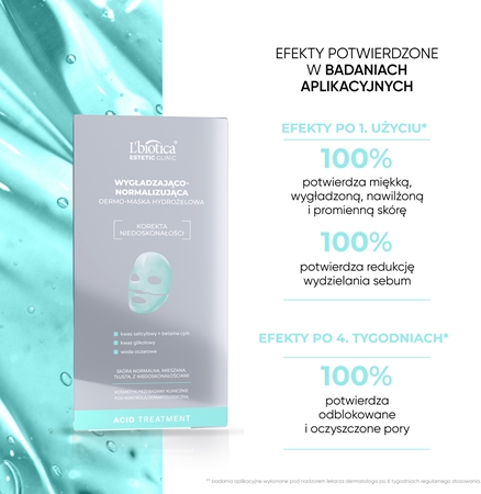 L’biotica Estetic Clinic Acid Treatment maska hydrożelowa o intensywnym działaniu o działaniu wygładzającym