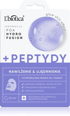 L’biotica PGA Hydro Fusion + Peptides intenzivní hydrogelová maska pro sjednocení barevného tónu pleti