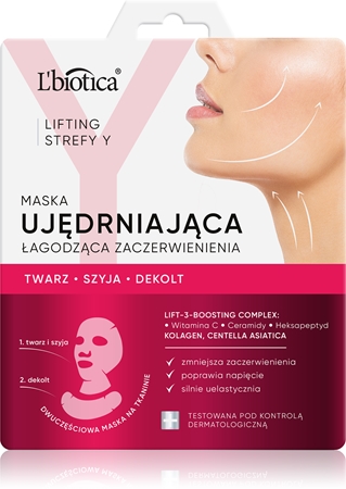 L’biotica Lifting Y Zone liftingová a zpevňující maska na obličej a dekolt