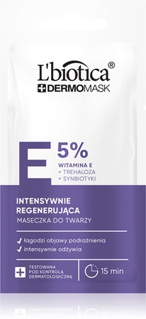 L’biotica DermoMask E 5% intenzívna regeneračná maska na tvár