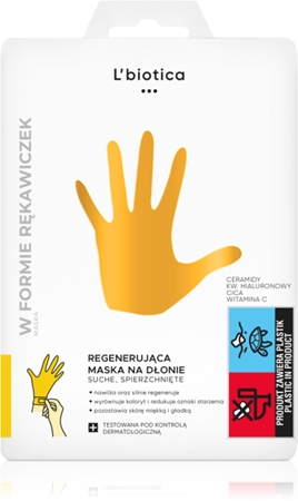 L’biotica Regenerating Hand Mask regeneruojamoji rankų kaukė pirštinėse