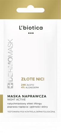 L’biotica DermoMask Night Active masca cu efect de lifting si fermitate cu aur de 24 de karate