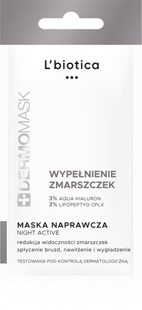 L’biotica DermoMask Night Active maska za zapolnitev gub proti globokim gubam