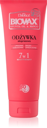 L’biotica Biovax Opuntia Oil & Mango kondicionér pro poškozené vlasy