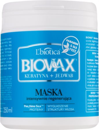 L’biotica Biovax Keratin & Silk maseczka regenerująca do włosów grubych