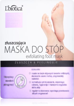 L’biotica Masks feuchtigkeitsspendende Peeling-Socken für zartere Fußsohlen