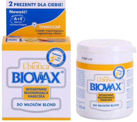 L’biotica Biovax Blond Hair poživljajoča maska za blond lase