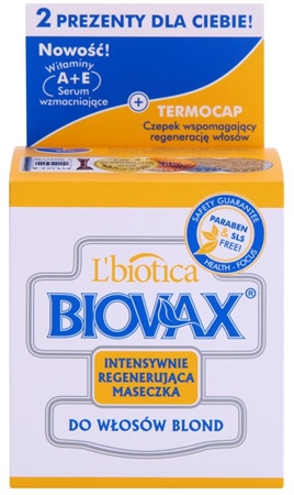 L’biotica Biovax Blond Hair poživljajoča maska za blond lase