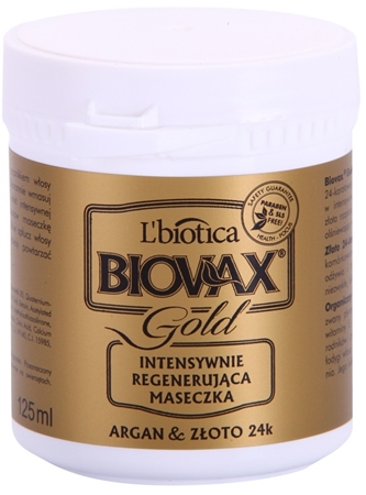 L’biotica L'biotica Biovax Glamour Gold maska do włosów z olejkiem arganowym