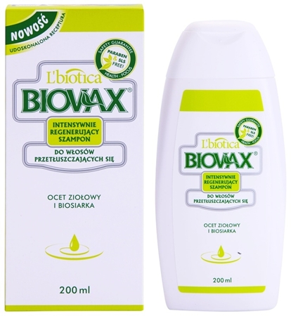L’biotica Biovax Dull Hair ošetřující a posilující šampon pro mastné vlasy a vlasovou pokožku