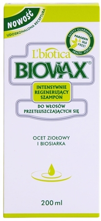 L’biotica Biovax Dull Hair ošetřující a posilující šampon pro mastné vlasy a vlasovou pokožku