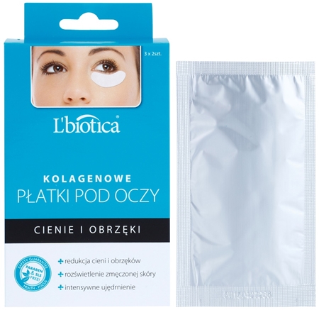 L’biotica Masks maska kolagenowa do okolic oczu przeciw obrzękom i cieniom