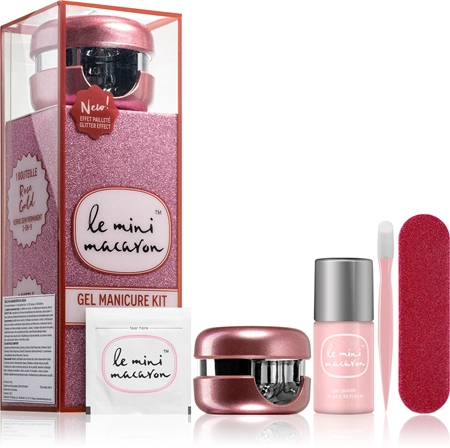 Le Mini Macaron Gel Manicure Kit Rose Gold Cosmetic Set IX. (for Nails) for Women