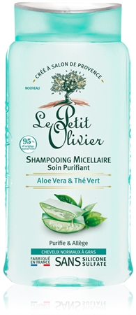 Le Petit Olivier Aloe Vera & Green Tea міцелярний шампунь для нормального та жирного волосся
