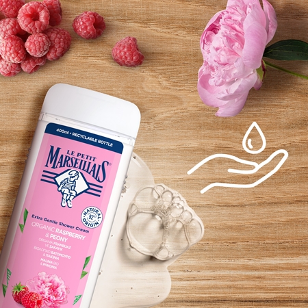 Le Petit Marseillais Bio Malina & Pivoňka krémový sprchový gel