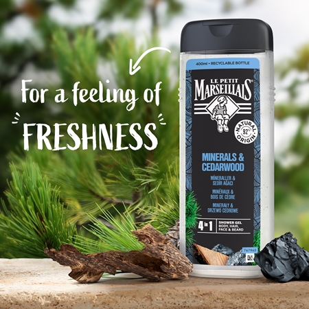 Le Petit Marseillais Minerals & Cedarwood sprchový gel 4 v 1
