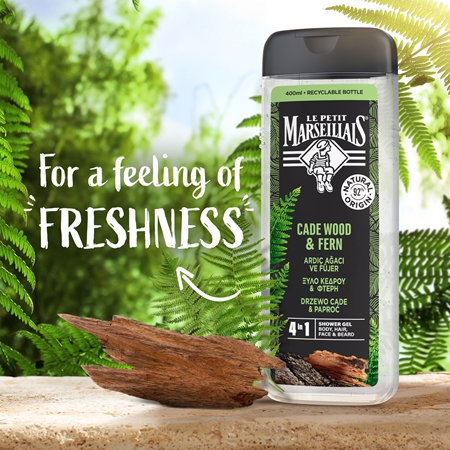 Le Petit Marseillais Cade Wood & Fern suihkugeeli 4in1
