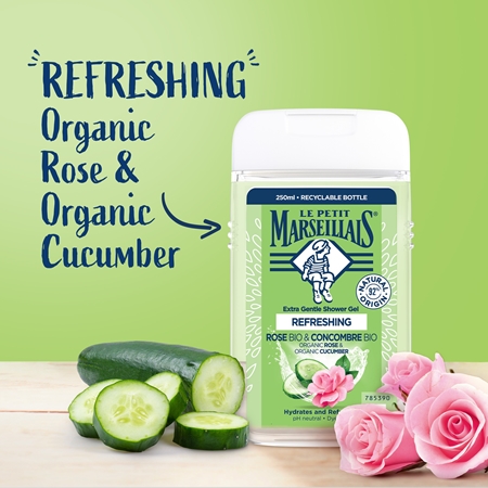 Le Petit Marseillais Rose BIO & Cucumber BIO gyengéd tusfürdő gél