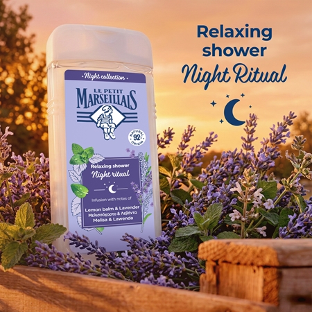Le Petit Marseillais Night Collection Lemon Balm & Lavender Nomierinoša dušas želeja