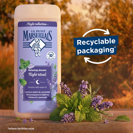 Le Petit Marseillais Night Collection Lemon Balm & Lavender Nomierinoša dušas želeja