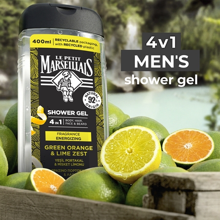 Le Petit Marseillais Green Orange & Lime Zest Dušas želeja četri vienā