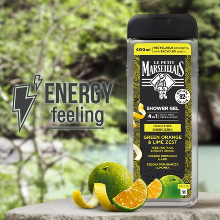 Le Petit Marseillais Green Orange & Lime Zest Dušas želeja četri vienā