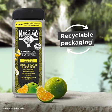 Le Petit Marseillais Green Orange & Lime Zest Dušas želeja četri vienā