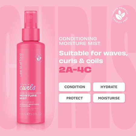 Lee Stafford For The Love Of Curls Leave In Conditioning Moisture Mist bezoplachový kondicionér ve spreji pro kudrnaté vlasy
