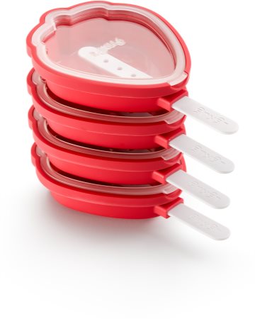 Lékué Kit Strawberry Popsicle Molds sæt med ispindeforme