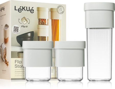 Lékué Flip Storage Set set per la conservazione degli alimenti secchi