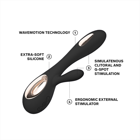 Lelo Soraya Wave vibrator with clitoral stimulator
