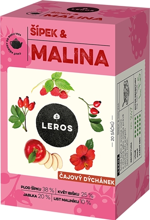 Leros Čajový dýchánek - Šípek & Malina bylinný čaj