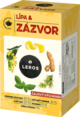 Leros Čajový dýchánek - Lípa & Zázvor bylinný čaj
