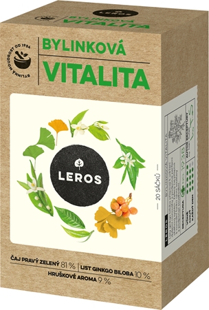 Leros Bylinková vitalita s ginkgem zelený čaj pro zdravé srdce a cévy