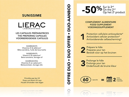 Lierac Sunissime Duo Capsule Sun Preparation capsule per stimolare l'abbronzatura