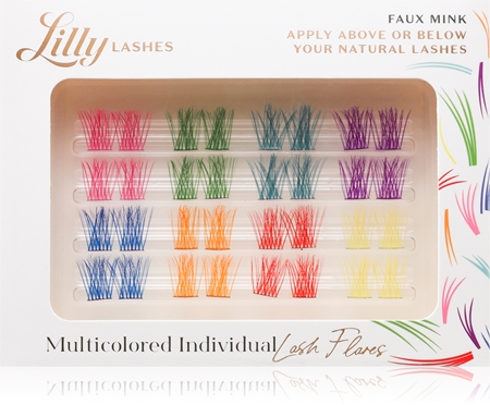 Lilly Lashes Multicolored Individual ciglia finte a ciuffi con nodo