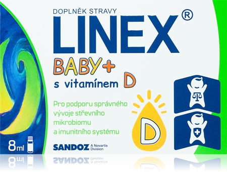 Linex Baby + s vitamínem D kapky pro podporu imunitního systému