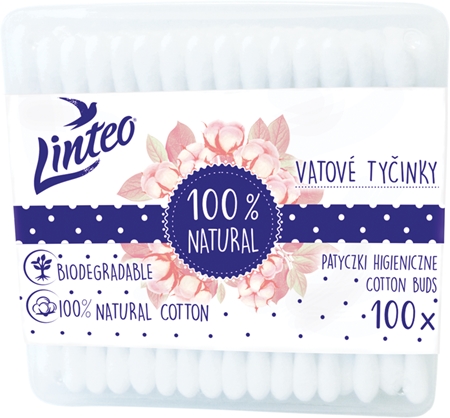 Linteo Natural ватні палички коробка