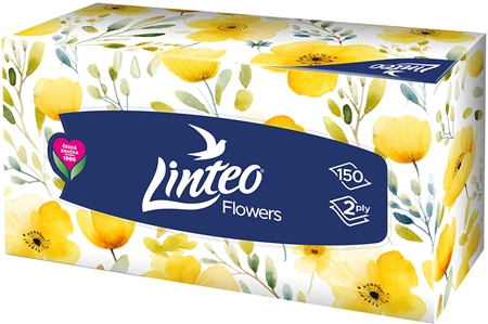 Linteo Paper Tissues Two-ply Paper, 150 pcs per box pappersnäsdukar