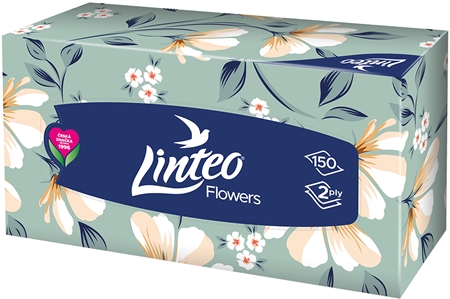 Linteo Paper Tissues Two-ply Paper, 150 pcs per box pappersnäsdukar