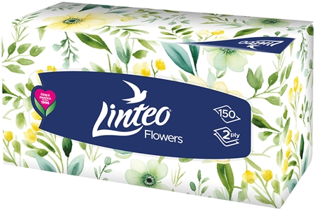 Linteo Paper Tissues Two-ply Paper, 150 pcs per box pappersnäsdukar