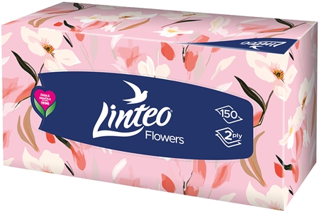 Linteo Paper Tissues Two-ply Paper, 150 pcs per box pappersnäsdukar