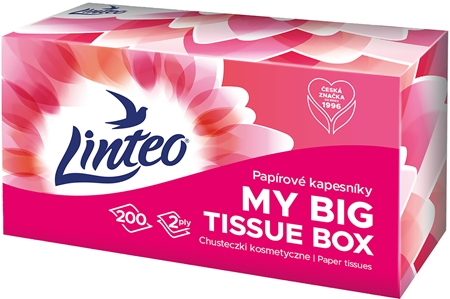 Linteo Paper Tissues Two-ply Paper, 200 pcs per box papírové kapesníky